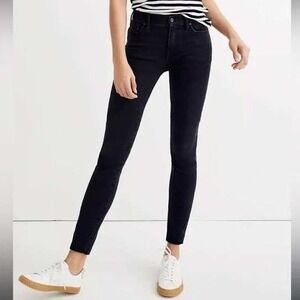 Madewell 9" High Riser Skinny Jeans Women 26 Black Denim Stretch Pants